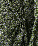 Olive Printed Wrap Long Sleeve Maxi Dress