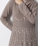 Ada Light Taupe Panel Dress