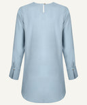 Blue Haze Long Sleeve Basic Blouse