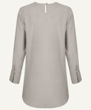 Slate Grey Long Sleeve Basic Blouse