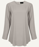 Slate Grey Long Sleeve Basic Blouse