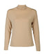 Beige High Neck Long Sleeve Body Shirt