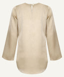 Wheat Gold Satin Bell Sleeve Blouse