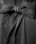 Black Bell Sleeve A-Line Satin Kimono