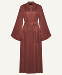 Mahogany Bell Sleeve A-Line Satin Kimono