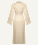 Wheat Gold Bell Sleeve A-Line Satin Kimono