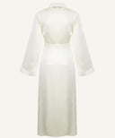White Bell Sleeve A-Line Satin Kimono