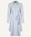 Blue Plaid Breeze Button Down Long Sleeve Tunic