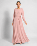 Blush A-Line Long Sleeve Jersey Dress