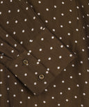 Brown Polka Dot Button Down Long Sleeve Tunic
