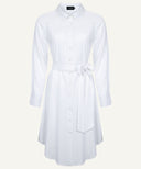 White Button Down Long Sleeve Tunic