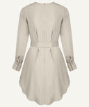 Almond Buttoned Cuff Long Sleeve Tunic