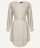 Almond Buttoned Cuff Long Sleeve Tunic