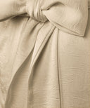 Wheat Gold Satin Buttoned Cuff Long Sleeve Tunic