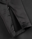 Black Satin A-Line Long Sleeve Maxi Abaya Dress