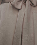 Dark Mink Satin A-Line Long Sleeve Maxi Abaya Dress