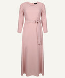 Rose Dust Chiffon Classic A-Line Long Sleeve Maxi Abaya Dress