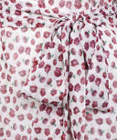 Rose Print Chiffon Classic A-Line Long Sleeve Maxi Abaya Dress