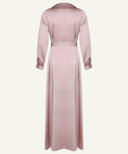 Sherbet Satin Double Flat Collar Button Down Dress