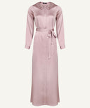 Sherbet Satin Double Flat Collar Button Down Dress