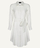 Cream Polka Dot Button Down Long Sleeve Tunic