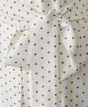Cream Polka Dot Button Down Long Sleeve Tunic