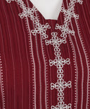 Crimson Pinstripe Kaftan Tunic