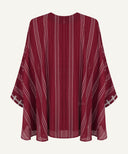 Crimson Pinstripe Kaftan Tunic