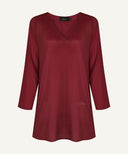 Crimson Pinstripe Kaftan Tunic
