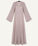 Mauve Chalk Embroidered Cardigan Matching Set