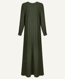Dark Olive Button Down A-line Abaya
