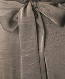 Dark Mink Satin Long Sleeve Draped Blouse
