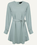 Lite Mint Long Sleeve Draped Blouse
