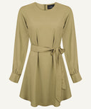 Ochre Long Sleeve Draped Blouse