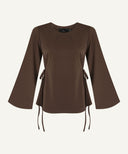Espresso Side Tie Blouse