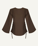 Espresso Side Tie Blouse