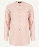 Honey Peach Contrast Piping Button Down Matching Set