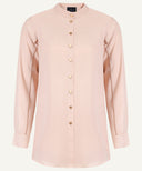 Honey Peach Contrast Piping Button Down Matching Set