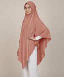 Peach Pink Hood Hijab (Khimar)