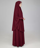 Maroon 2-Piece Prayer Set (Jilbab)