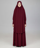 Maroon 2-Piece Prayer Set (Jilbab)