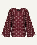 Maroon Polka Dot Basic Blouse