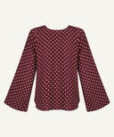 Maroon Polka Dot Basic Blouse