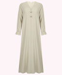Whipped Taupe Open Abaya with Poet Sleeve