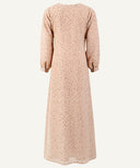 Beige Floral Print Wrap Long Sleeve Maxi Dress