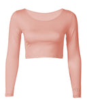 Peach Cropped Long Sleeve Body Shirt