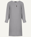 Steel Grey Pleated Neck Matching Set