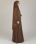 Brown Satin 2-Piece Prayer Set (Jilbab)