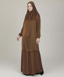 Brown Satin 2-Piece Prayer Set (Jilbab)