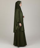 Green Satin 2-Piece Prayer Set (Jilbab)